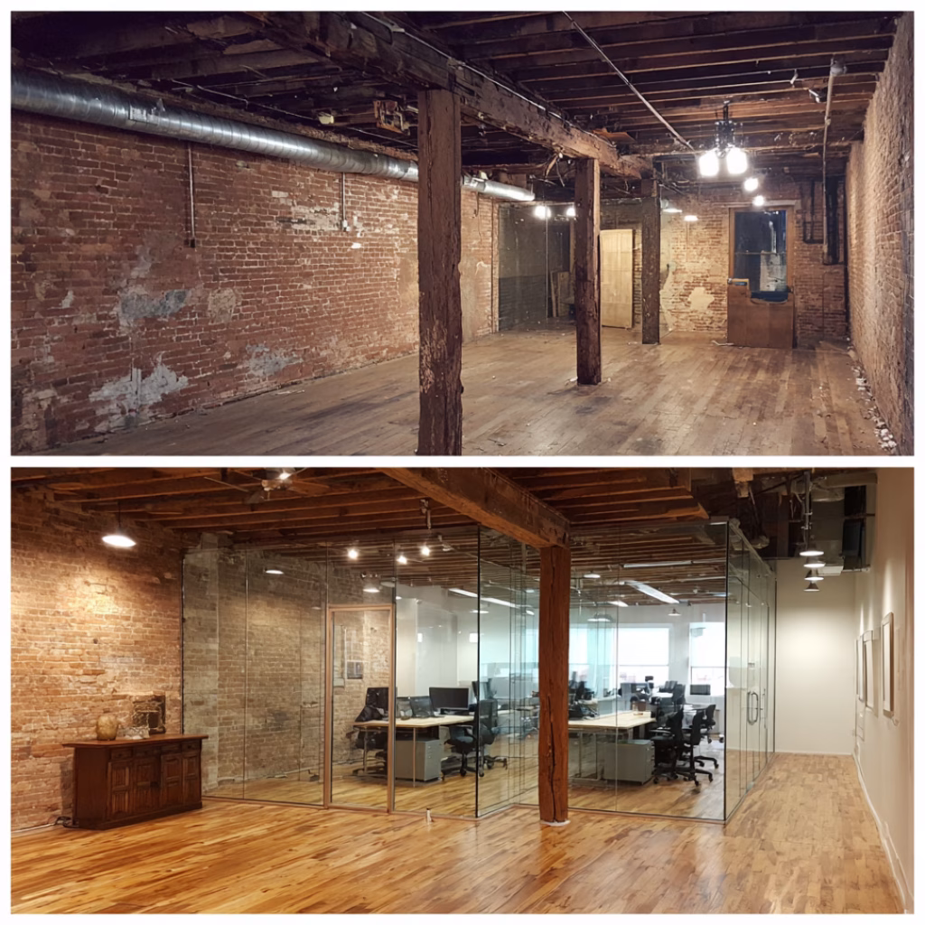 Commercial Remodeling in Chicago 1 commercial office before after Chicago, Commercial Remodeling