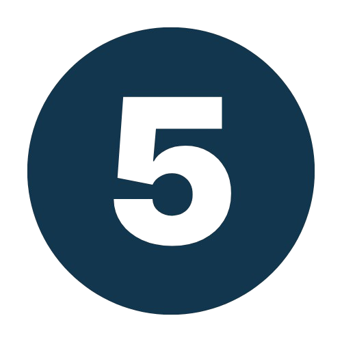 Kitchen Remodeling in Chicago 34 Five icon representing quality and reliability in home remodeling services by Budget Construction Company.