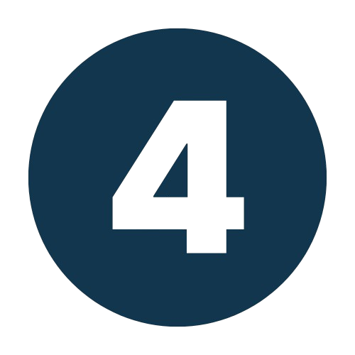 Kitchen Remodeling in Chicago 33 Icon displaying the number four, representing the fourth step in the home remodeling process by Budget Construction Company, emphasizing project management and client satisfaction.