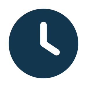 Clock icon symbolizing timely project completion for home renovations by Budget Construction Company.