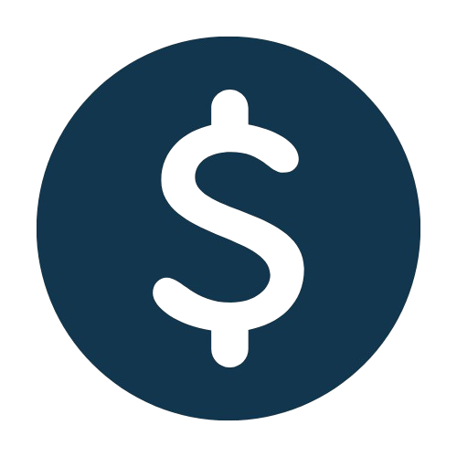 Dollar sign icon representing competitive pricing for home remodeling services by Budget Construction Company in Chicago.