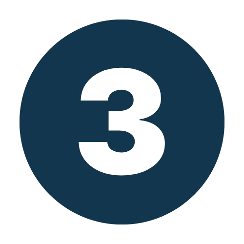 Kitchen Remodeling in Chicago 32 Three-step process icon representing Budget Construction Company's reliable home remodeling services and project management approach.